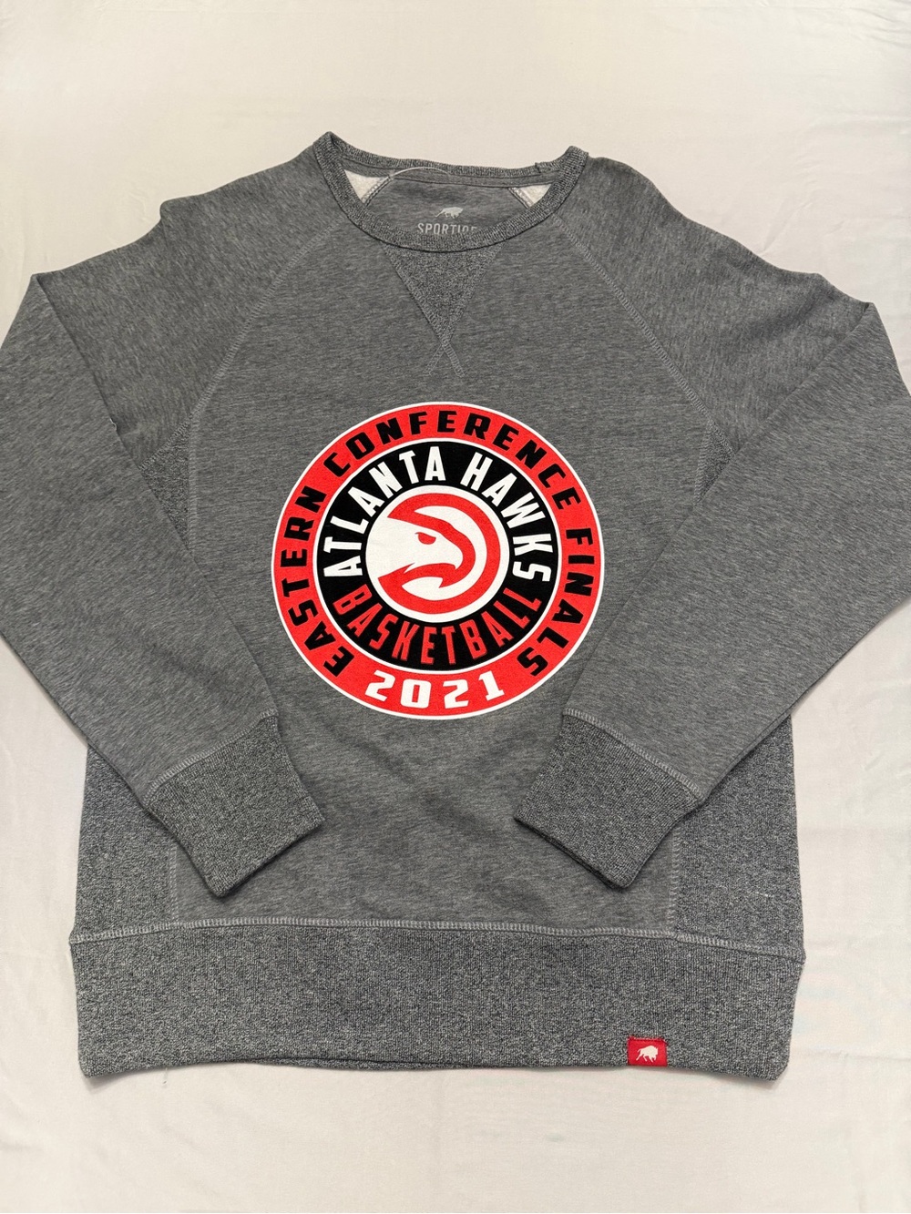 Sportiqe Gray Atlanta Hawks 2021 Crewneck Sweatshirt